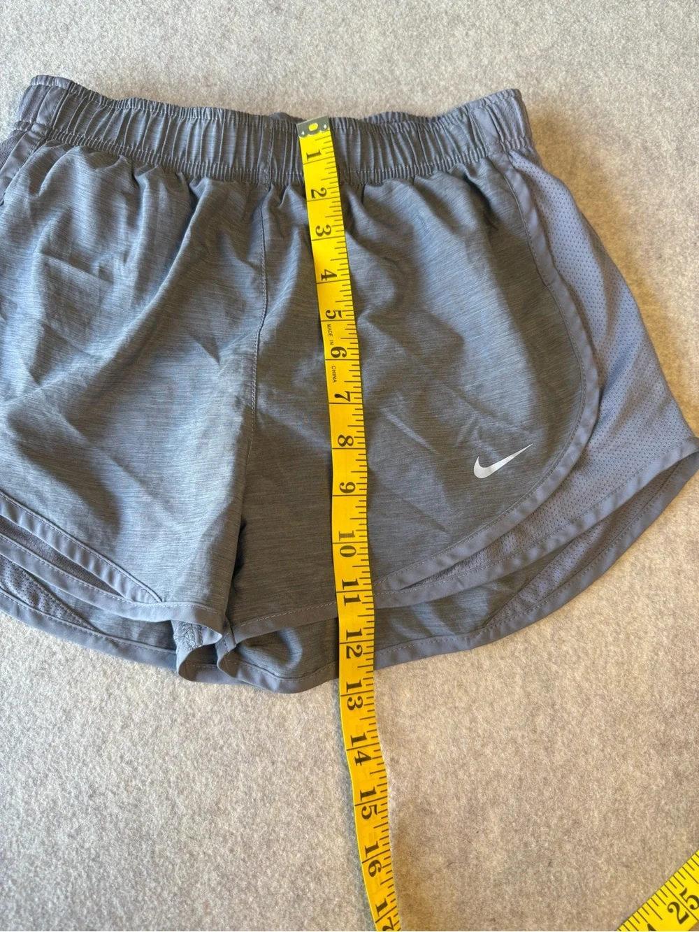 Nike Women's Heather Gray Athletic‎ Shorts with White Swoosh
